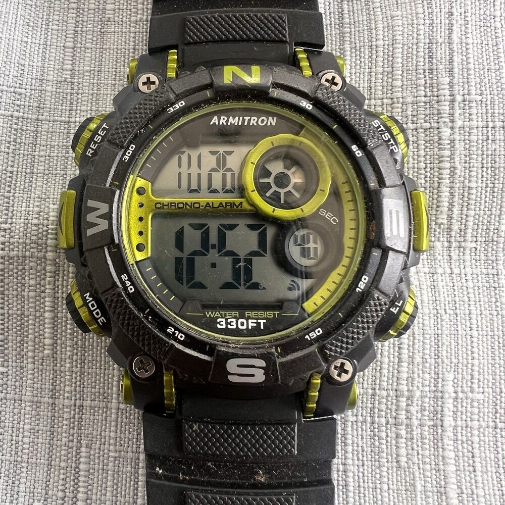Armitron Sport Men’s Digital Chronograph Model #40/8284 Black & Green